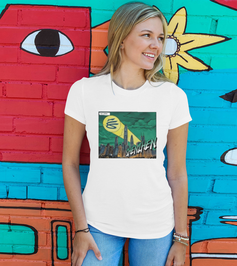 Stephen Curry Li Ning X Curry China Tour Shenzhen City Skyline Spotlight T-Shirt