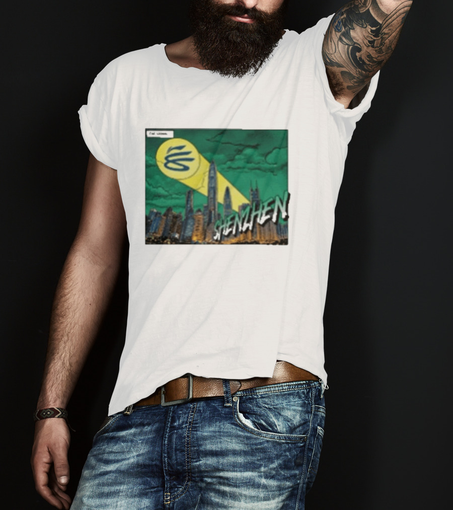 Stephen Curry Li Ning X Curry China Tour Shenzhen City Skyline Spotlight T-Shirt