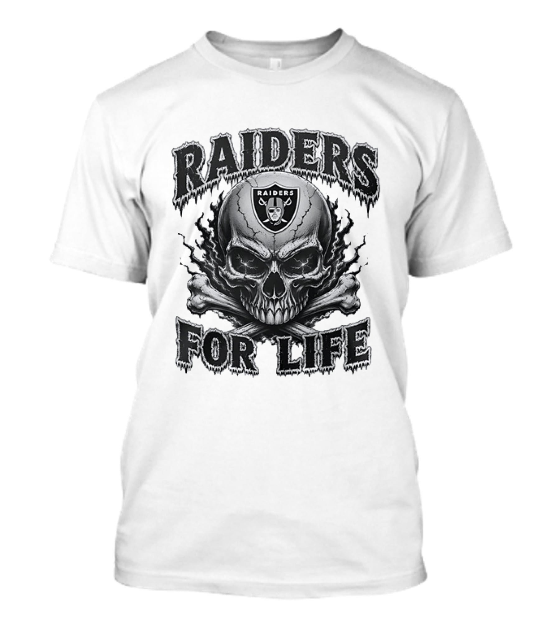 Las Vegas Raiders Skull Raiders For Life T-Shirt