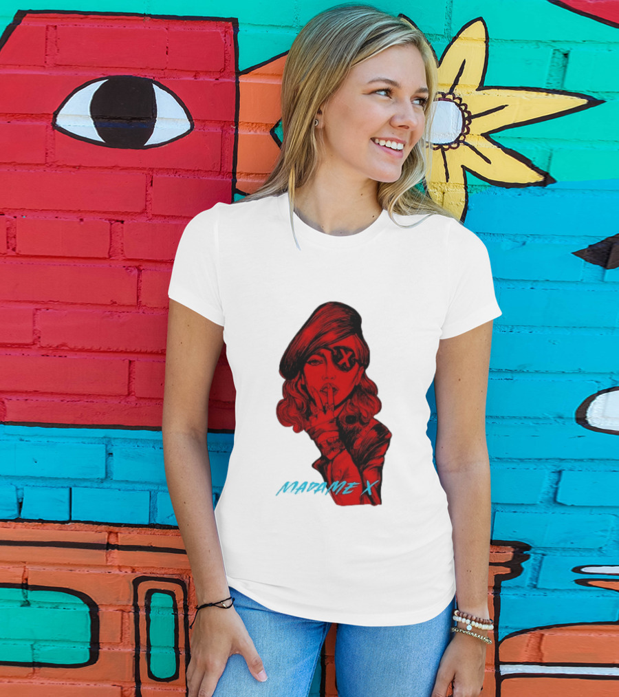 Madonna Madame X Beret Eye Patch Pop Music T-Shirt
