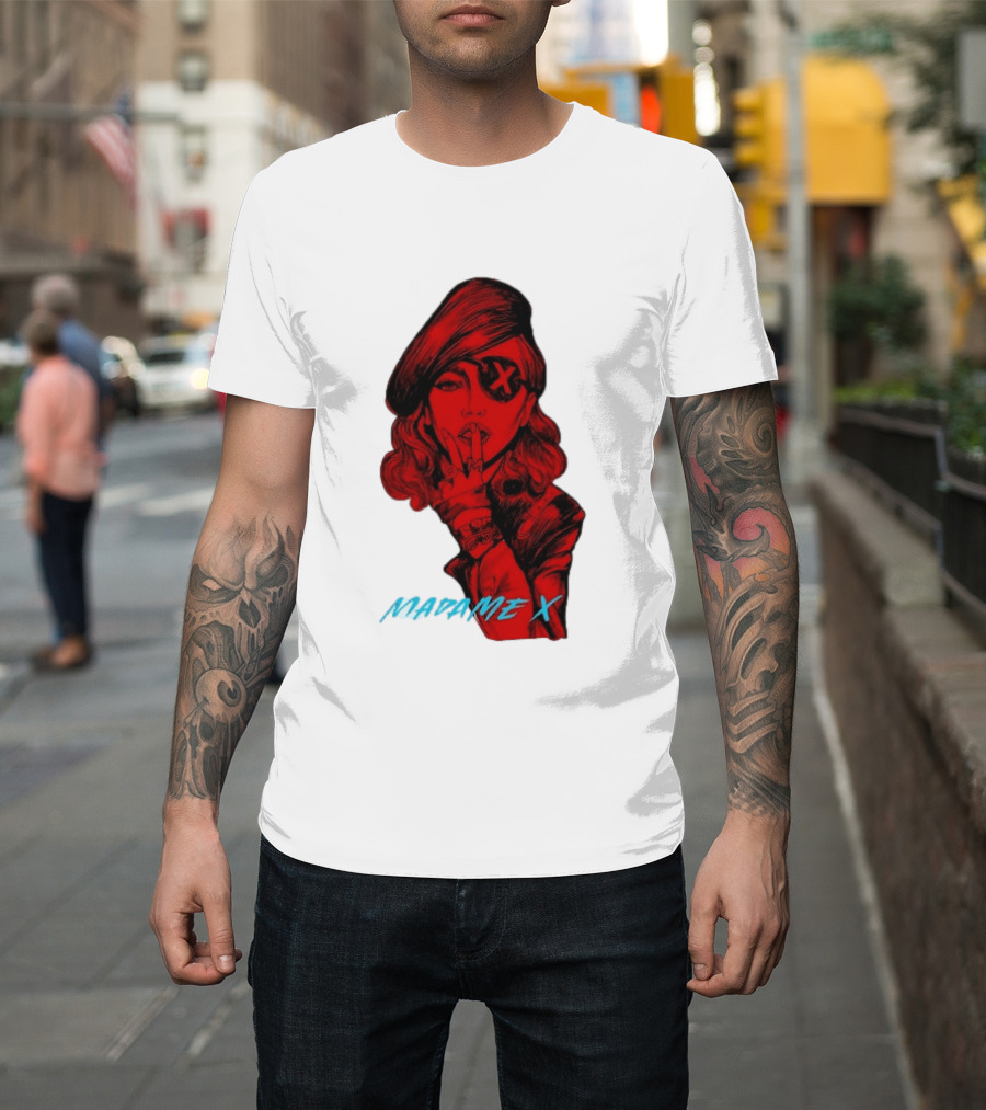 Madonna Madame X Beret Eye Patch Pop Music T-Shirt