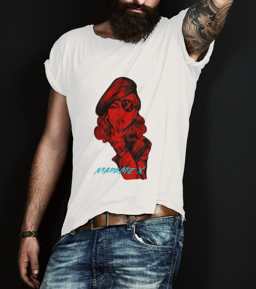 Madonna Madame X Beret Eye Patch Pop Music T-Shirt