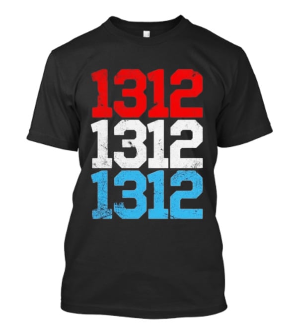 1312 ACAB Distressed Protest Red White Blue Stacked T-Shirt