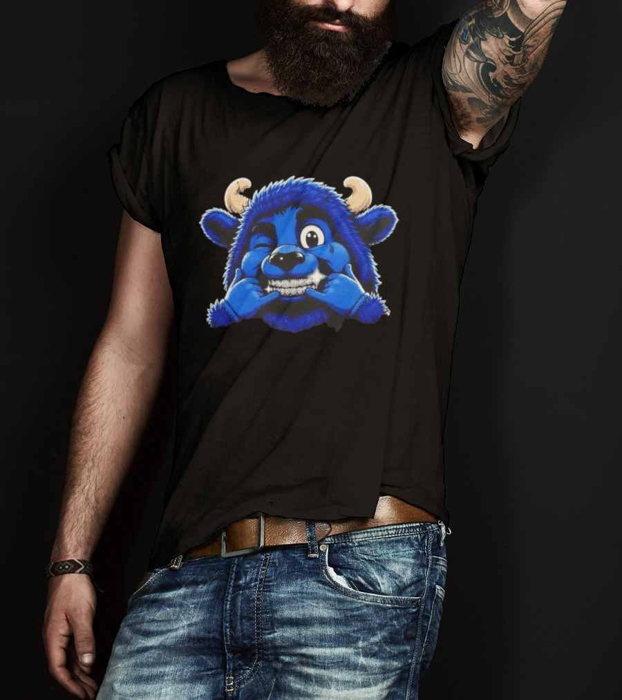 Buffalo Bills Billy Thuggin Character With Blue Buffalo Mascot And Braces T-Shirt