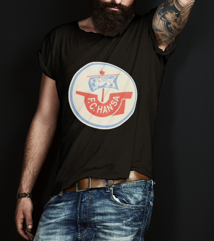 FC Hansa Rostock German Football Crest With Griffin T-Shirt
