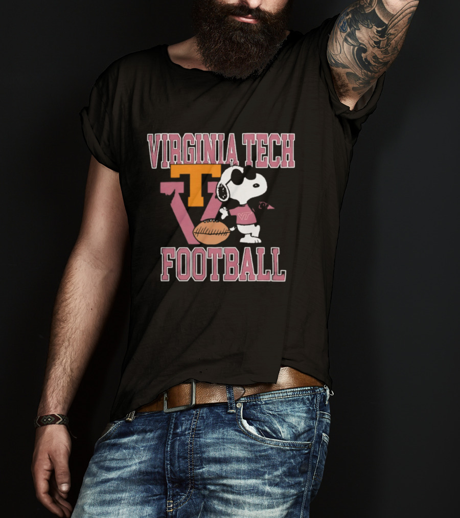 Virginia Tech Football Snoopy Let's Go Hokies T-Shirt