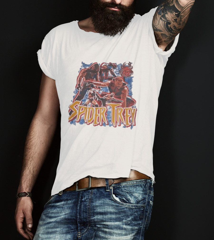 Spider Trey Wrestling Wrestler Sports Action Montage T-Shirt