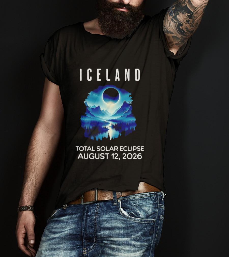 Iceland Solar Eclipse Event August 12 2026 Scenic Landscape T-Shirt