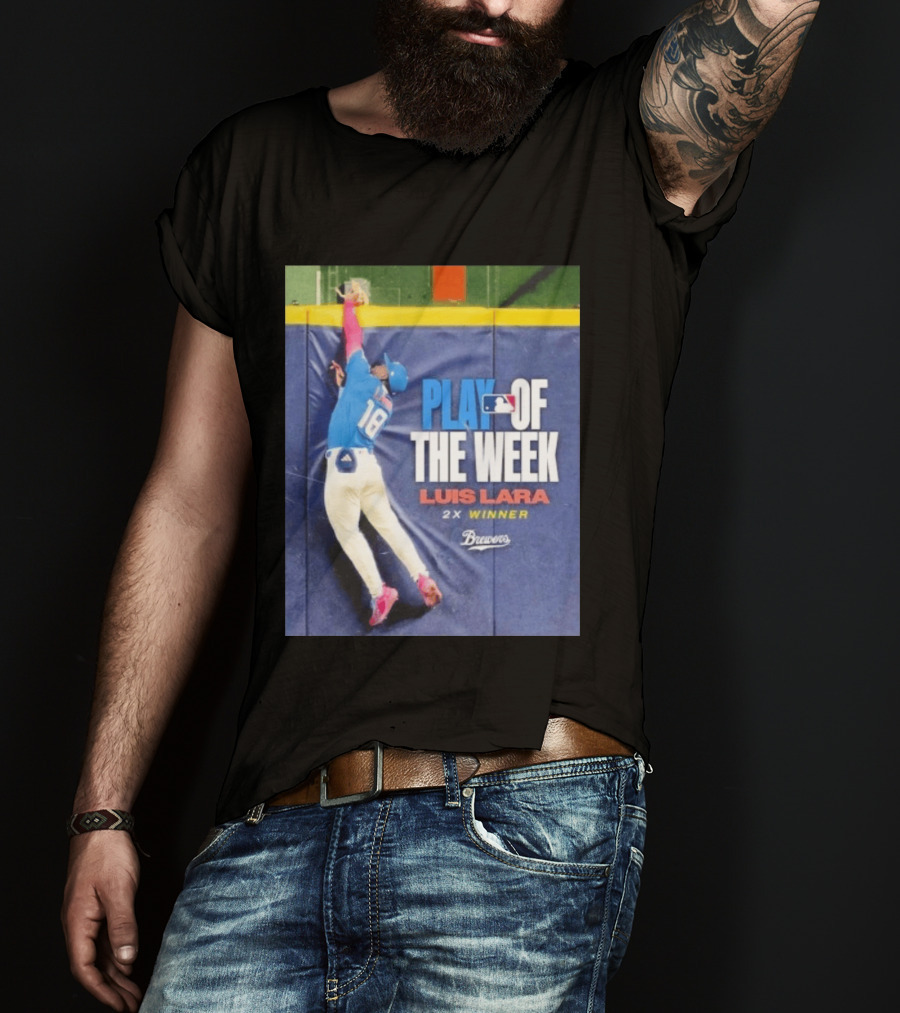 Luis Lara Play Of The Week 2x Winner Milwaukee Brewers T-Shirt
