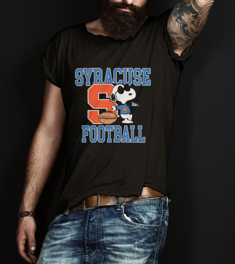 Snoopy Syracuse Football Let's Go Orange Fan Gear T-Shirt