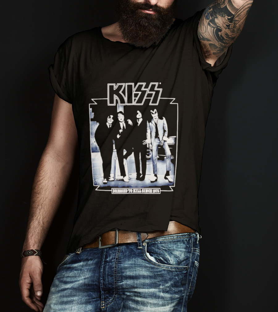 Kiss Dressed To Kill Since 1975 Rock Music Band T-Shirt