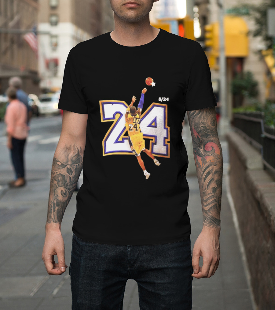 Kobe Bryant Los Angeles Lakers 8 24 Basketball Legend Jump Shot T-Shirt