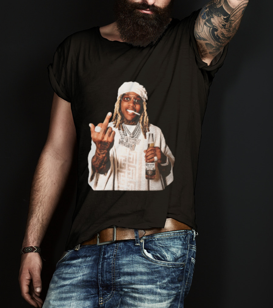 Lil Durk Only The Family Vroy Nick Corona Extra Beer Smoking Middle Finger T-Shirt