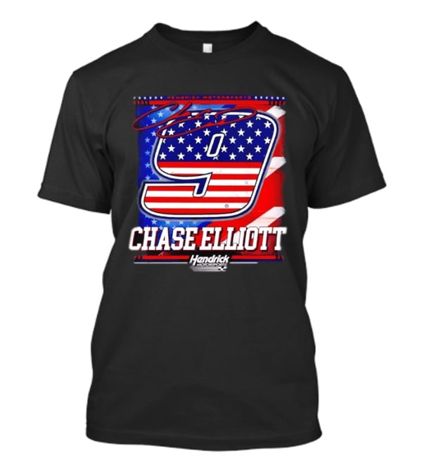 Chase Elliott 9 Hendrick Motorsports American Flag Racing T-Shirt