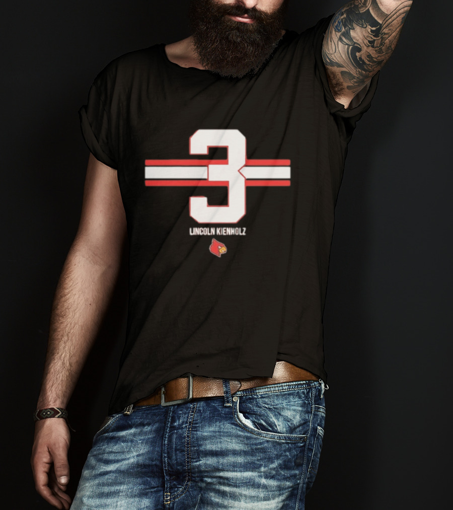 Lincoln Kienholz 3 Stripes Louisville Cardinals T-Shirt