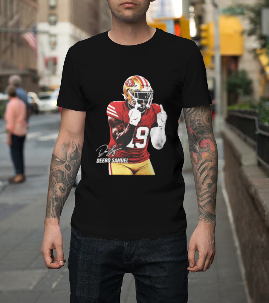 Deebo Samuel Number 19 San Francisco 49ers Signature Gesture T-Shirt