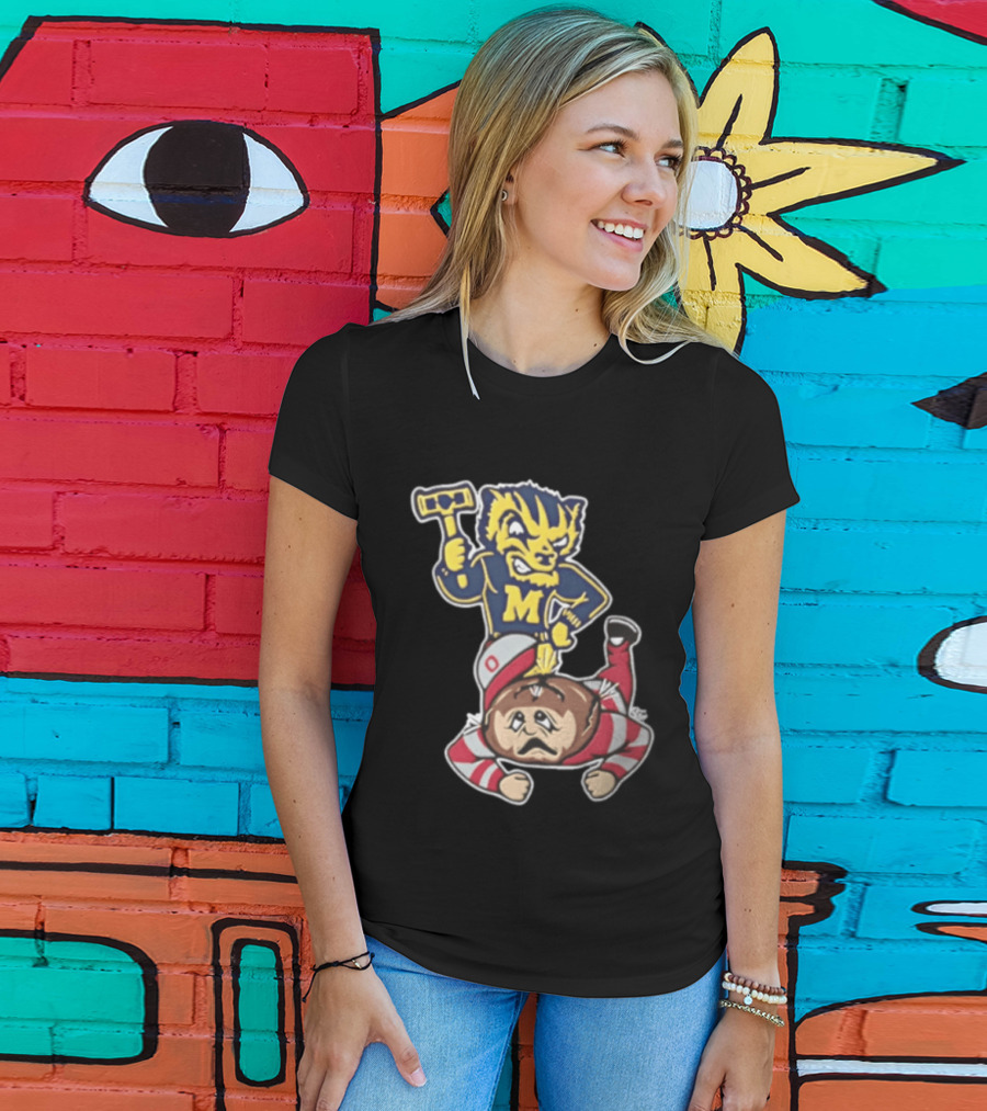 Michigan Wolverines Vs Ohio State Buckeyes Football Rivalry Mascot Showdown T-Shirt