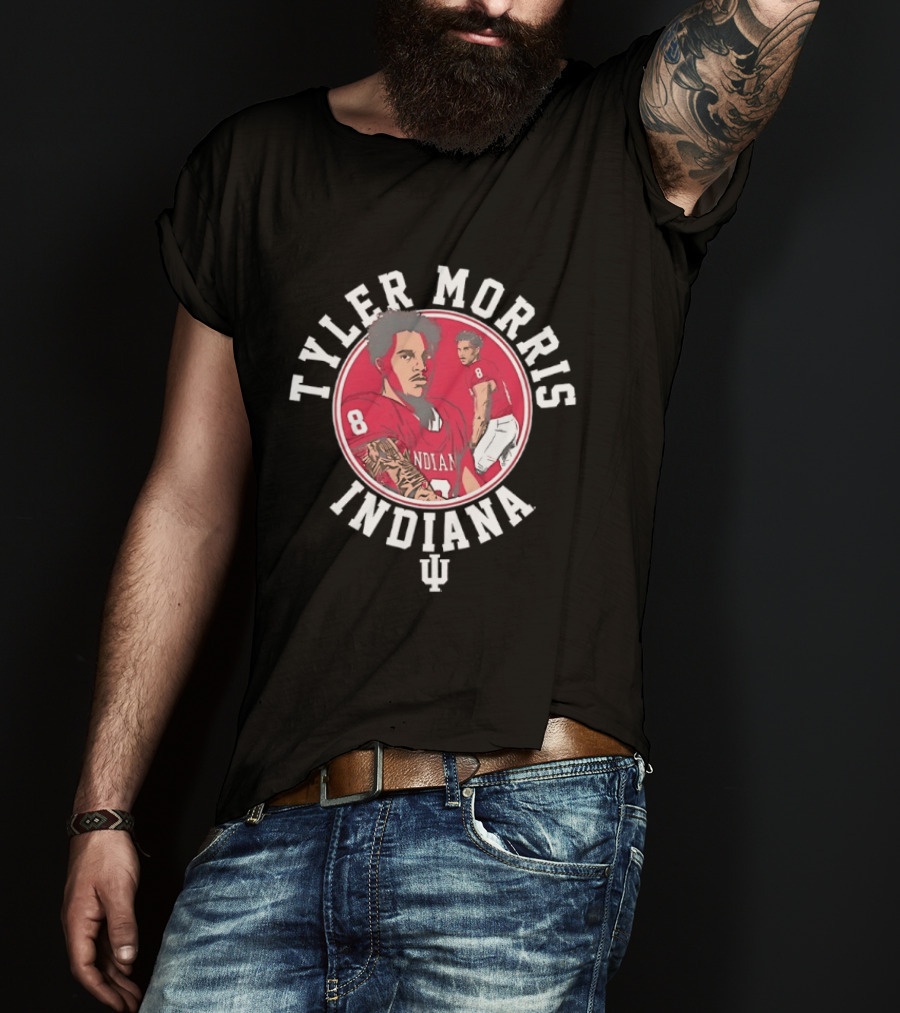 Tyler Morris Indiana Hoosiers Number 8 Football Player T-Shirt