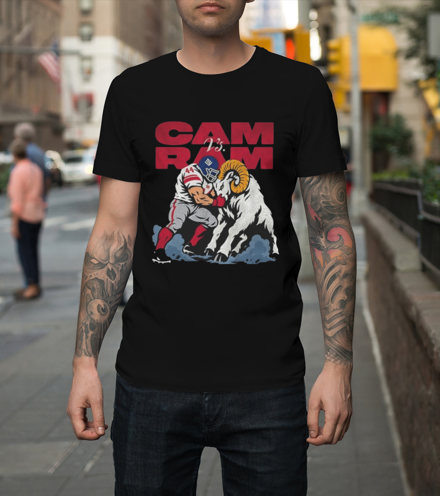 New York Giants Vs Rams Cam Ram Football Clash T-Shirt