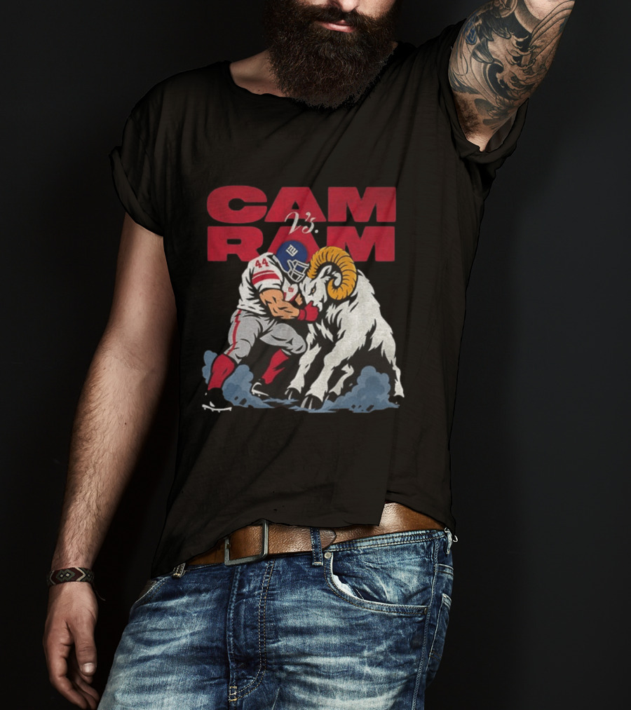 New York Giants Vs Rams Cam Ram Football Clash T-Shirt