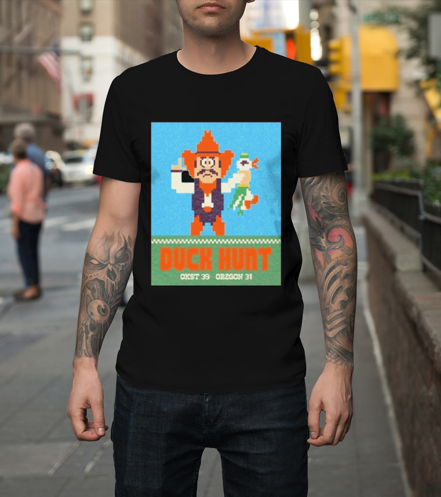 Oklahoma State Cowboys Duck Hunt OKST 39 Oregon 31 T-Shirt