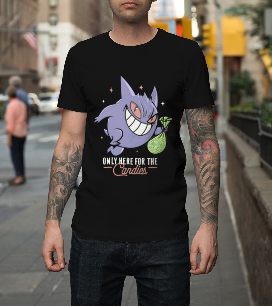 Gengar Only Here For The Candies Halloween Fun T-Shirt