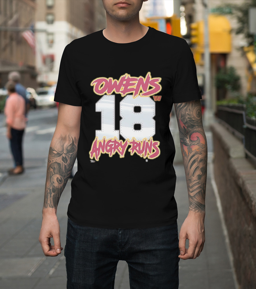 Owens 18 Washington Commanders Angry Runs Good Morning Football T-Shirt