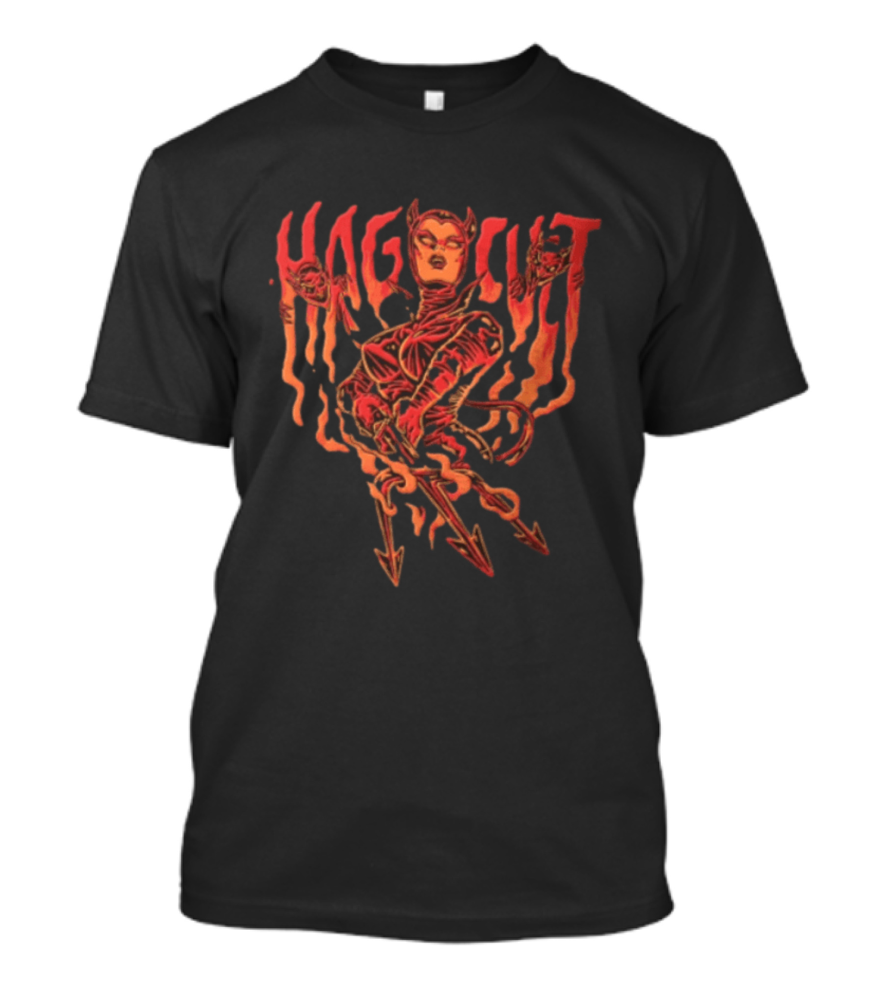 Hag Cult Demon Girl Trident Hellfire Occult T-Shirt