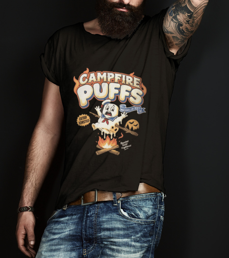 Stay Puft Campfire Puffs Extra Toasted Marshmallow Treats T-Shirt