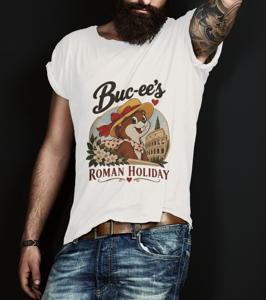 Buc Ee's Roman Holiday Travel Far Good Snacks Colosseum Adventure T-Shirt