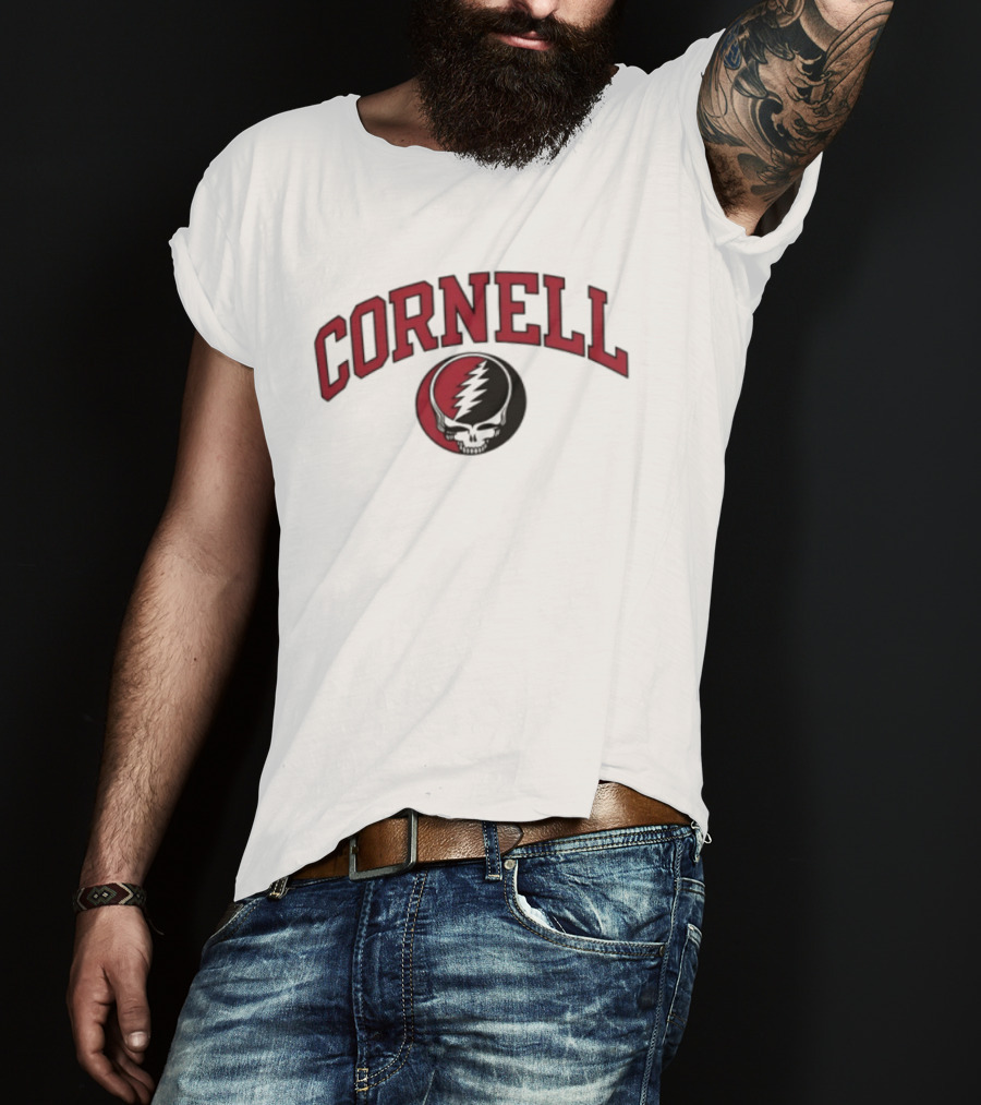 Cornell Football Grateful Dead Skull And Lightning Bolt Collaboration 2026 T-Shirt