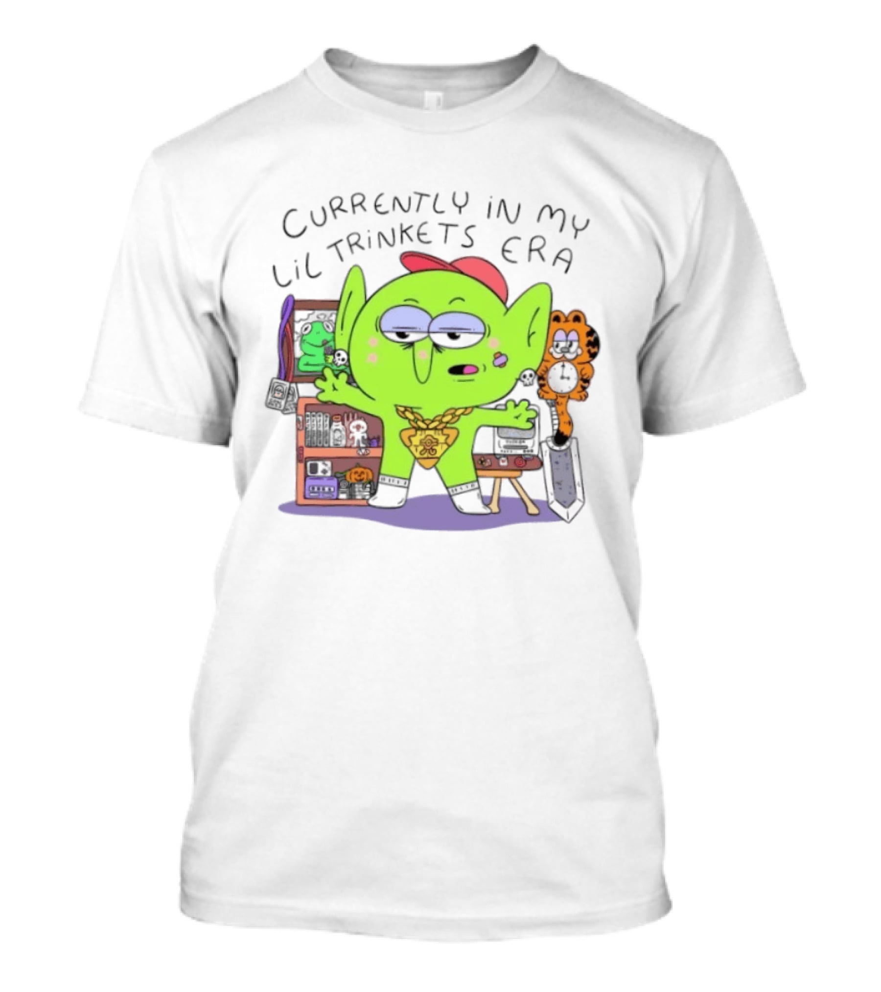 Currently In My Lil Trinkets Era Green Goblin Collectibles Fantasy Fun T-Shirt