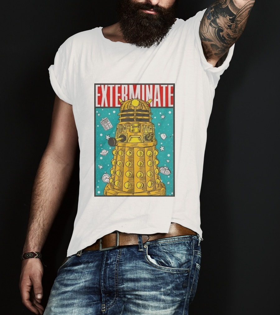 Doctor Who Dalek Exterminate Sci Fi BBC Classic Alien Robot T-Shirt