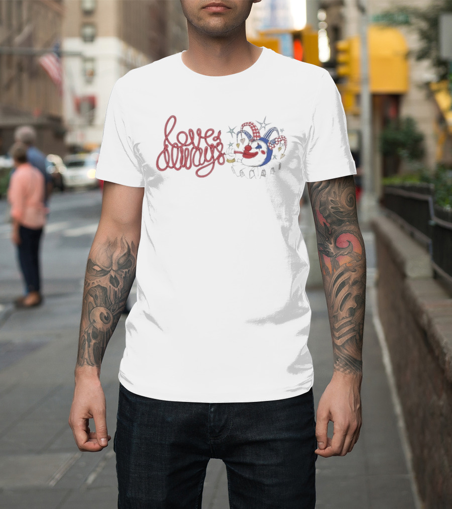 Love Always Jester Clown Circus Star Hearts T-Shirt