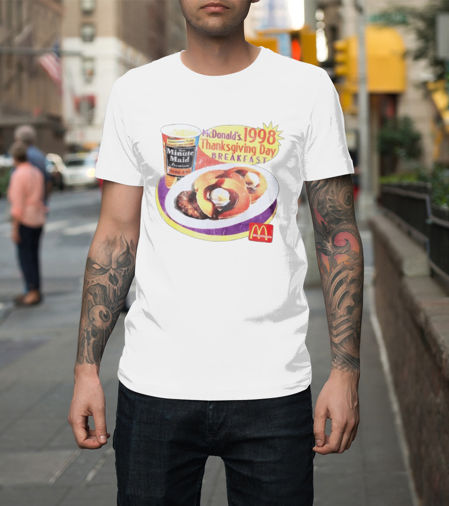 Minute Maid Orange Juice McDonald's 1998 Thanksgiving Day Breakfast Burgers T-Shirt