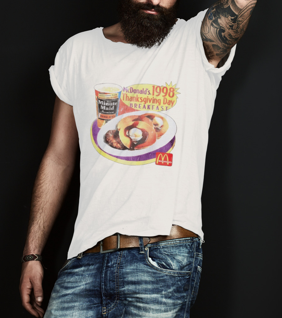 Minute Maid Orange Juice McDonald's 1998 Thanksgiving Day Breakfast Burgers T-Shirt