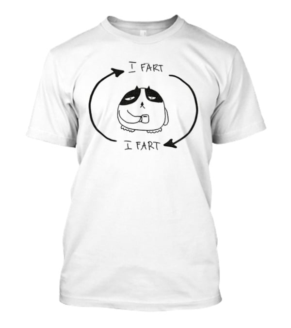 Fat Cat I Fart Endless Loop Cycle Humor Coffee T-Shirt