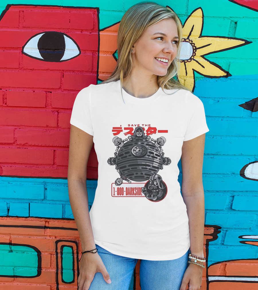Save The Death Star 1 800 Darkside Star Wars Darth Vader And Stormtroopers T-Shirt