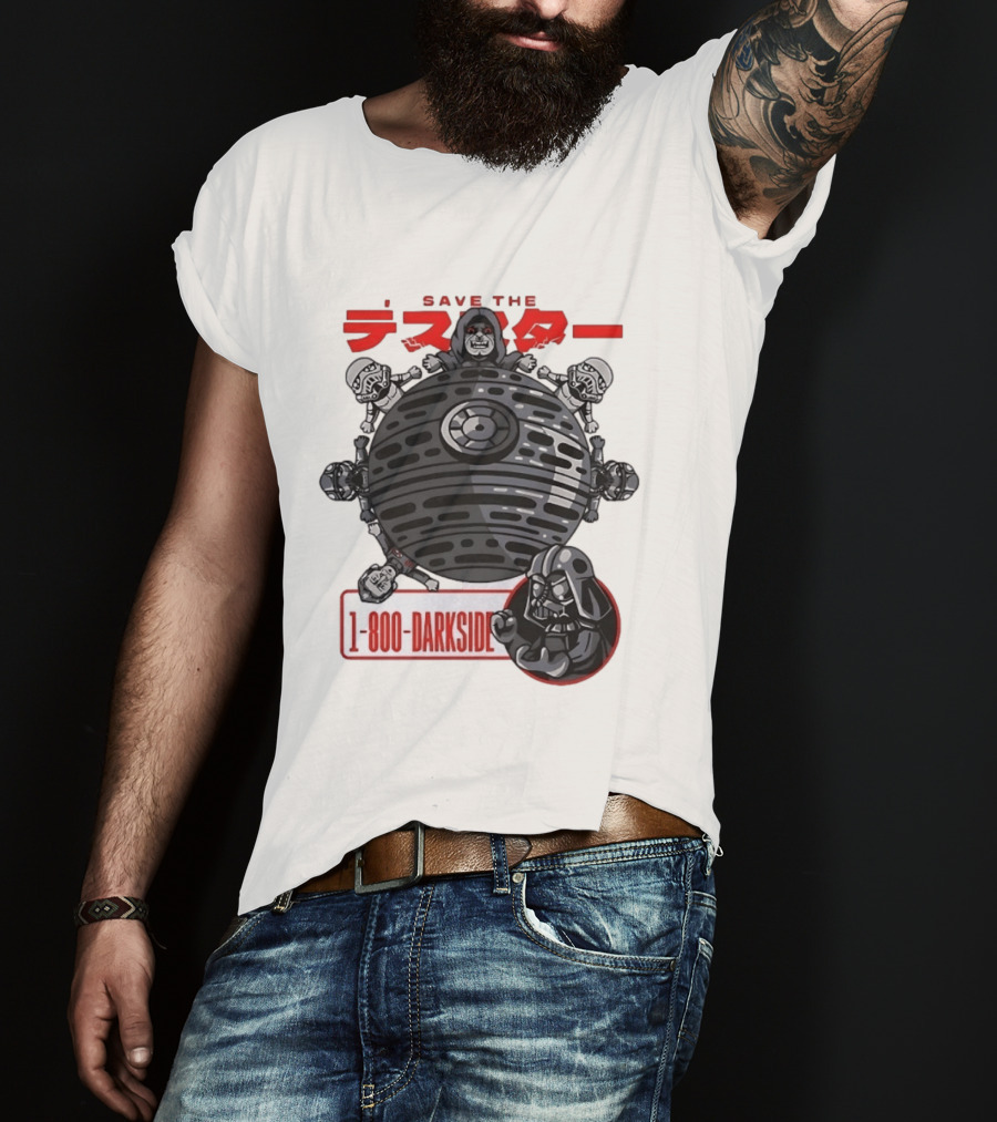 Save The Death Star 1 800 Darkside Star Wars Darth Vader And Stormtroopers T-Shirt