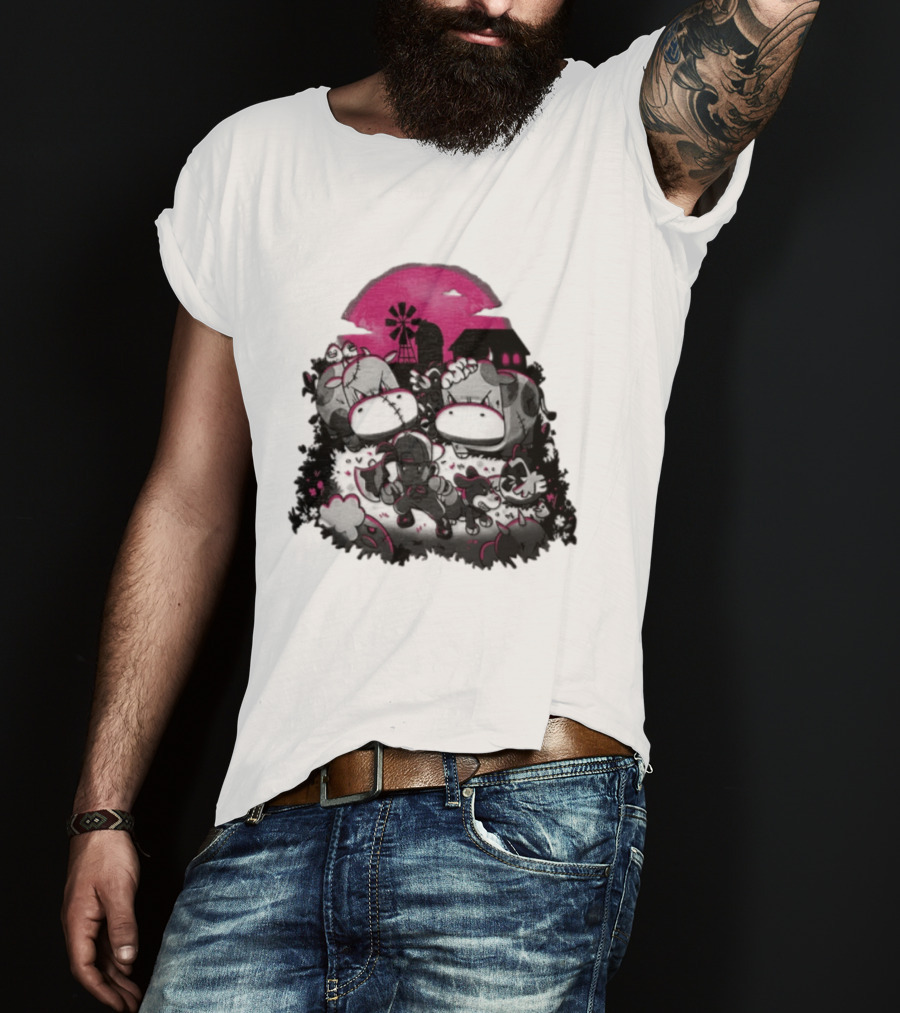 Harvest Moon Pete Zombie Farm Animals Horror Night Of The Living Farm Village T-Shirt