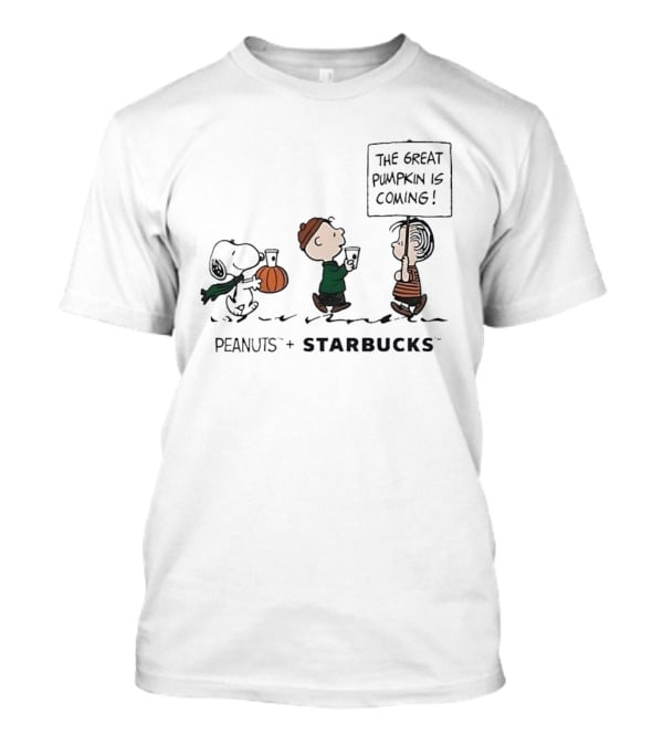 Peanuts Starbucks Collaboration The Great Pumpkin Is Coming T-Shirt