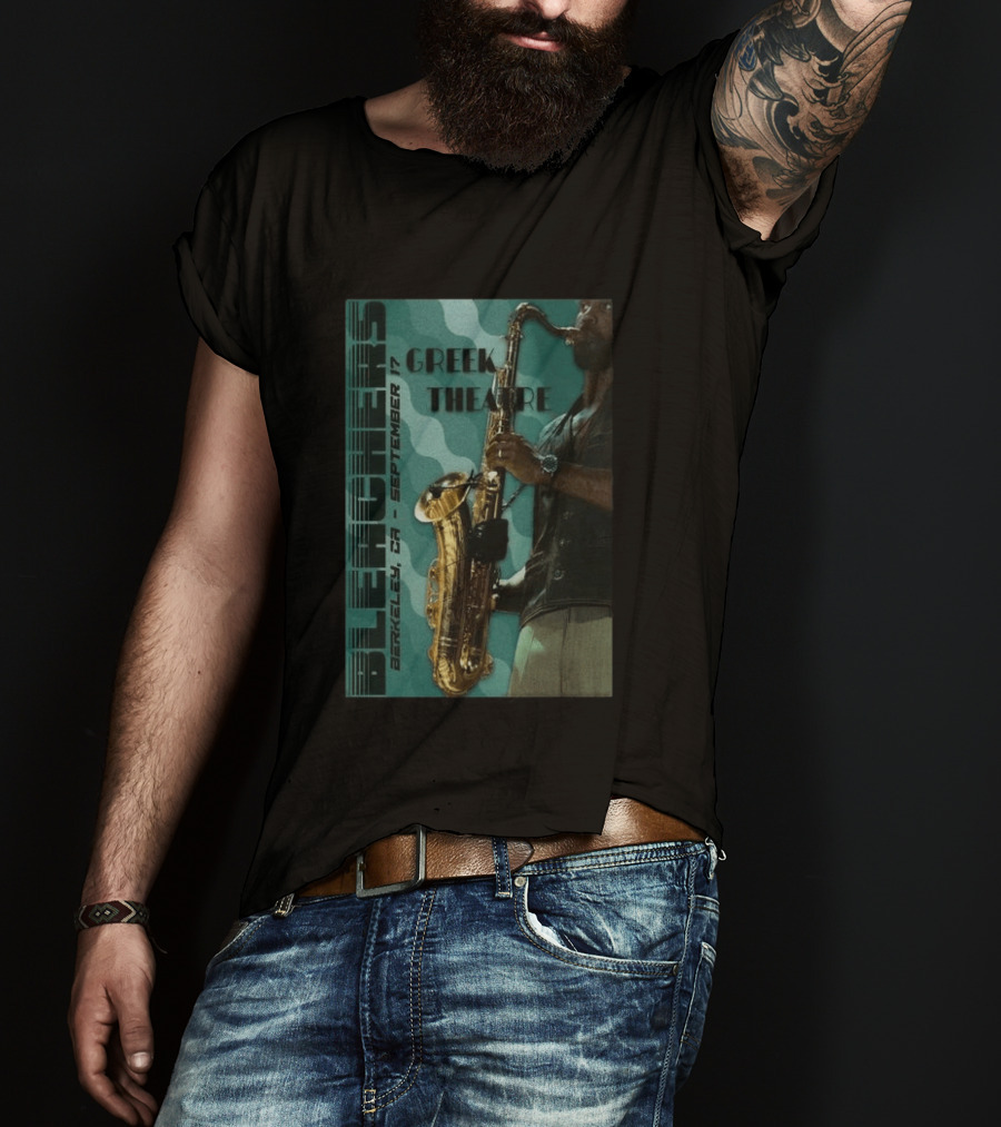 Bleachers Berkeley September 17 Greek Theatre Saxophone Player T-Shirt