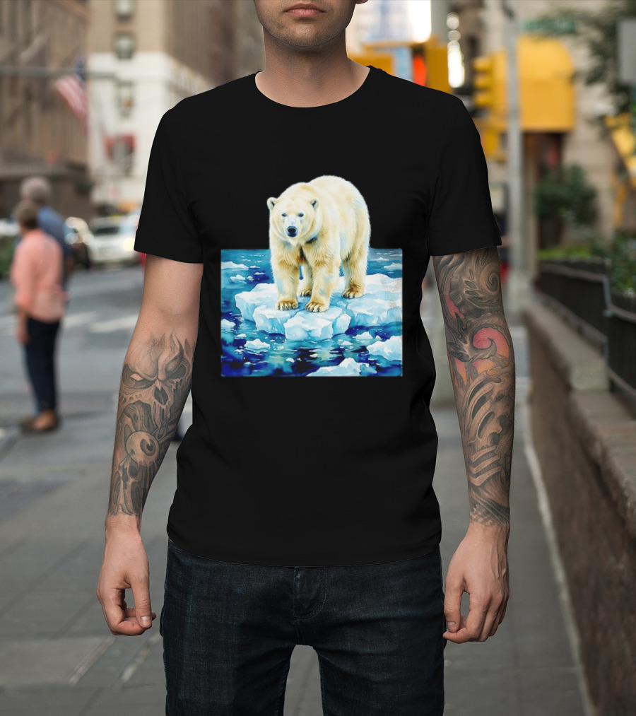 Majestic Polar Bear On Melting Iceberg Arctic Wildlife Scene T-Shirt