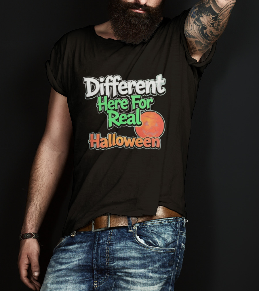 Different Here For Real Halloween Pumpkin Basketball T-Shirt