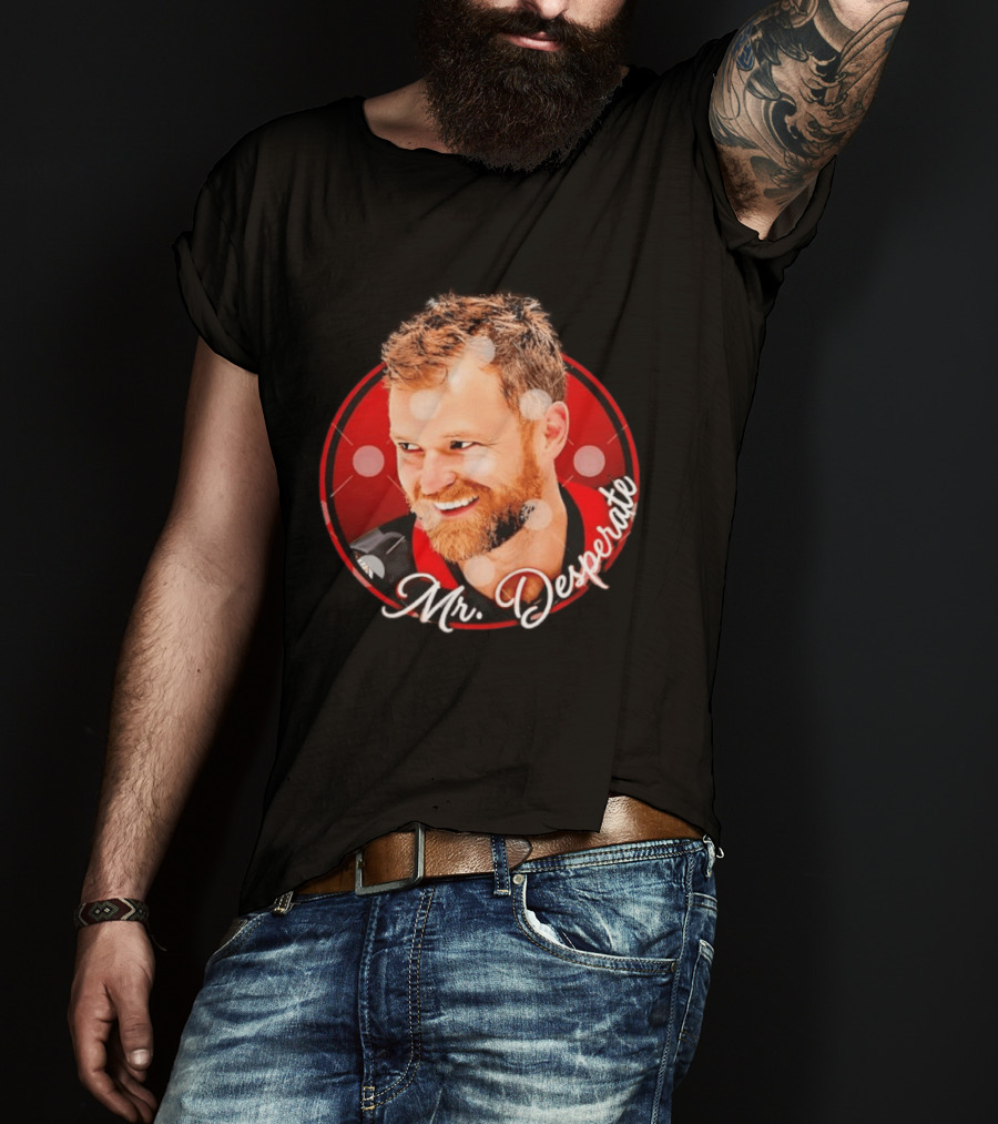 Mr Desperate Expression Hockey Player Red Circle T-Shirt