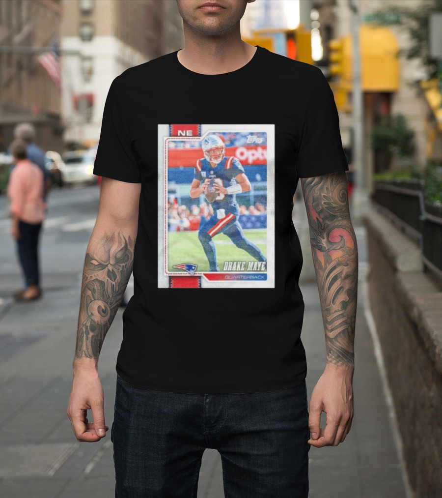 New England Patriots Drake Maye 2026 Topps Quarterback Football Card T-Shirt