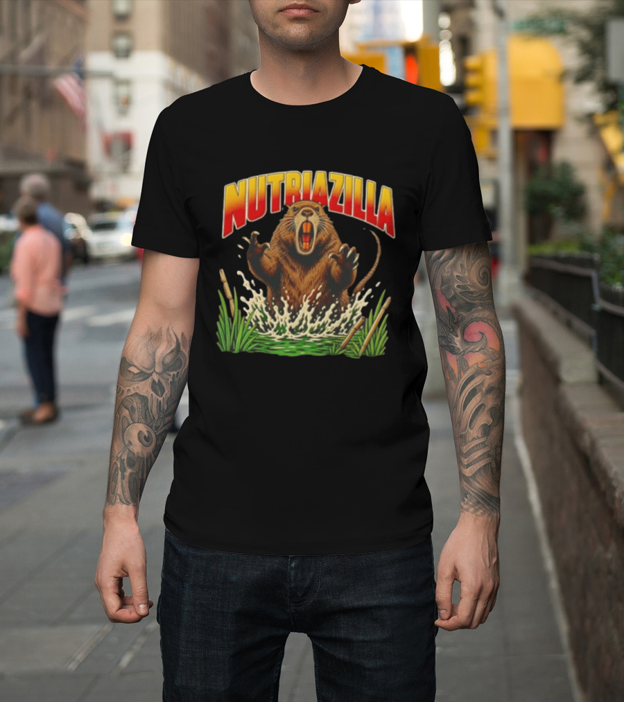 Nutriazilla Giant Nutria Emerging From Water T-Shirt