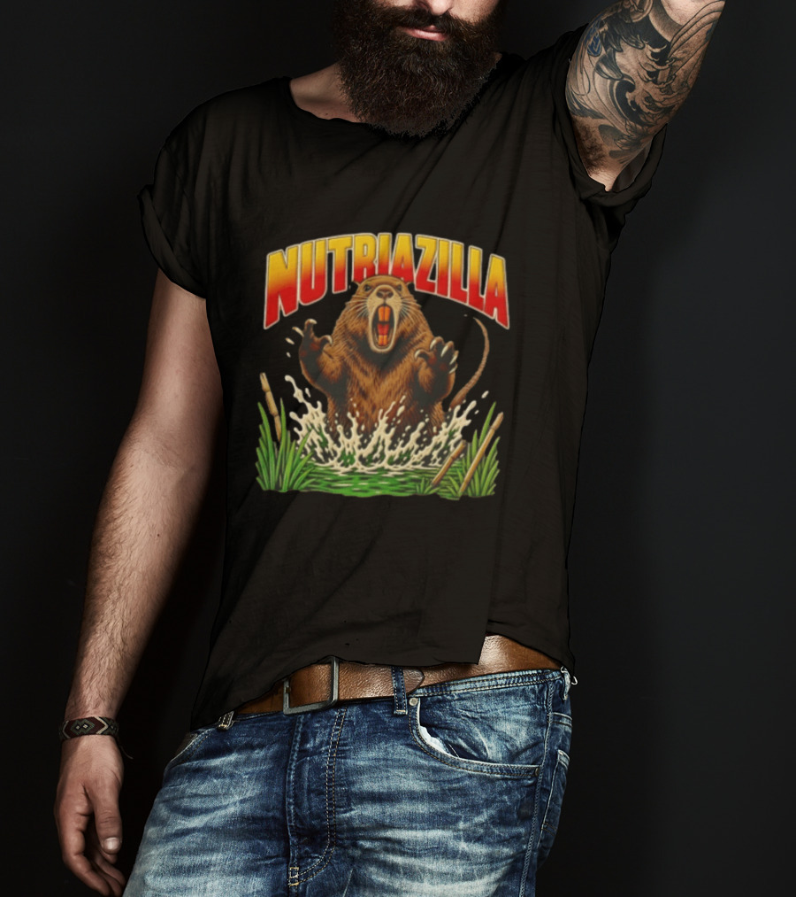 Nutriazilla Giant Nutria Emerging From Water T-Shirt