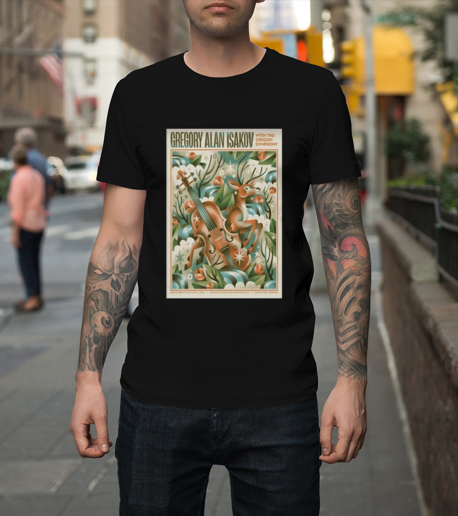 Gregory Alan Isakov With The Oregon Symphony Portland September 17 18 2026 Concert Deer And Violin T-Shirt