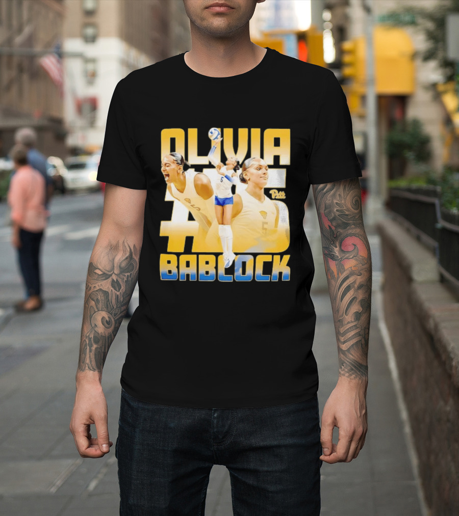 Olivia Bablock Pitt Panthers Volleyball Number 5 T-Shirt